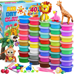 Essenson modeling clay 40-colors kit open container shows vibrant hues for projects.