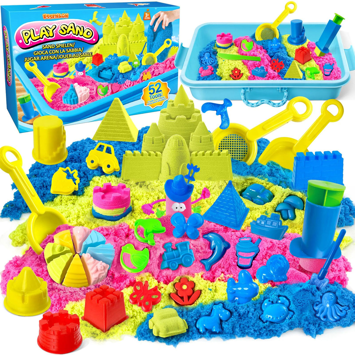 ESSENSON sensory-bin with 52-piece play sand kit for imaginative, hands-on exploration