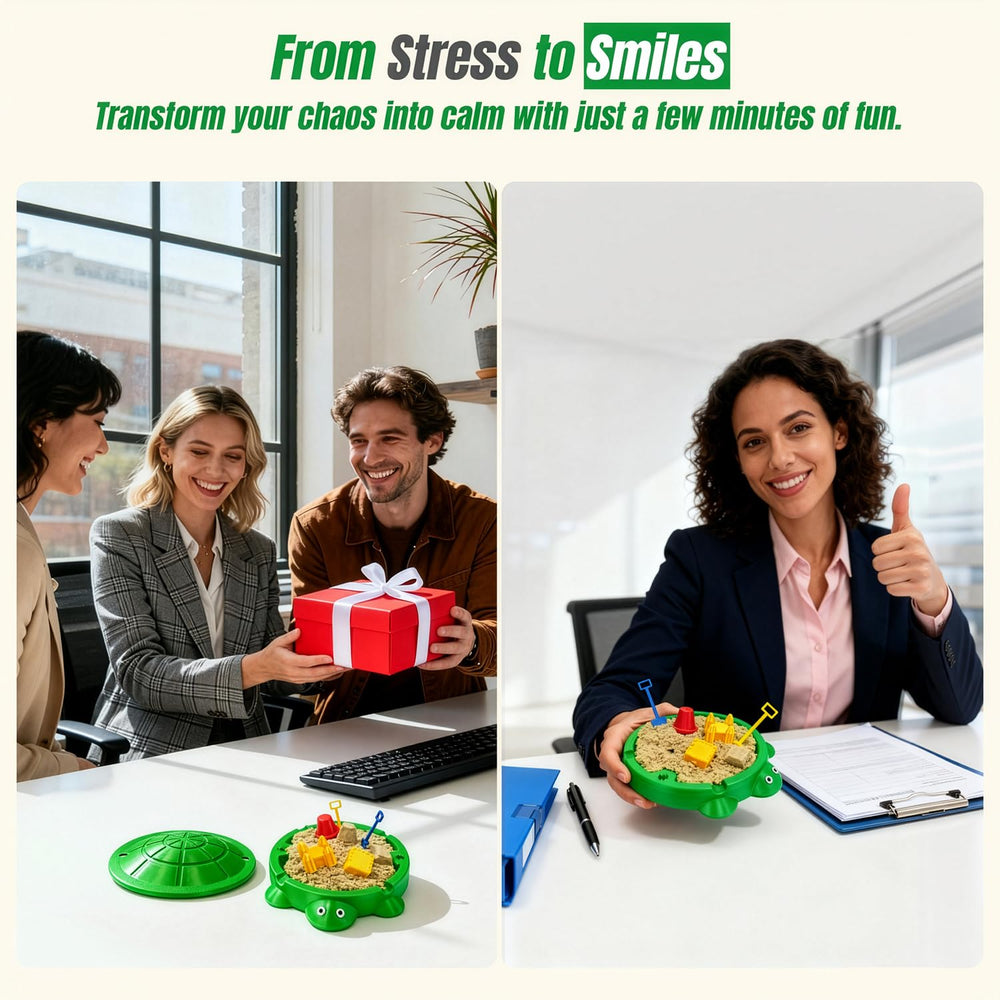 Estairkas funny desk decor turtle sandbox adds whimsy to any workspace