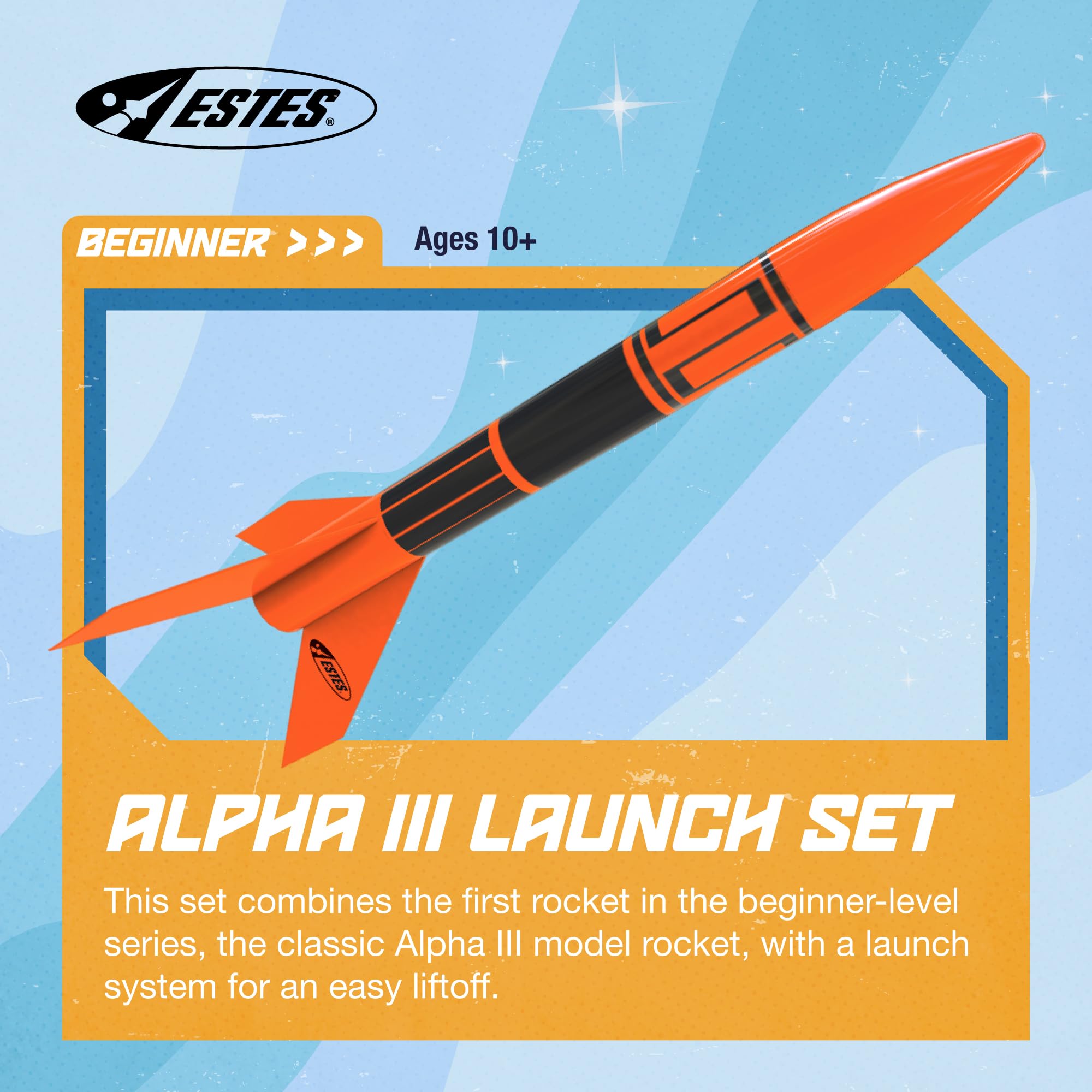 Estes Alpha III launch pad stabilizes the rocket during liftoff