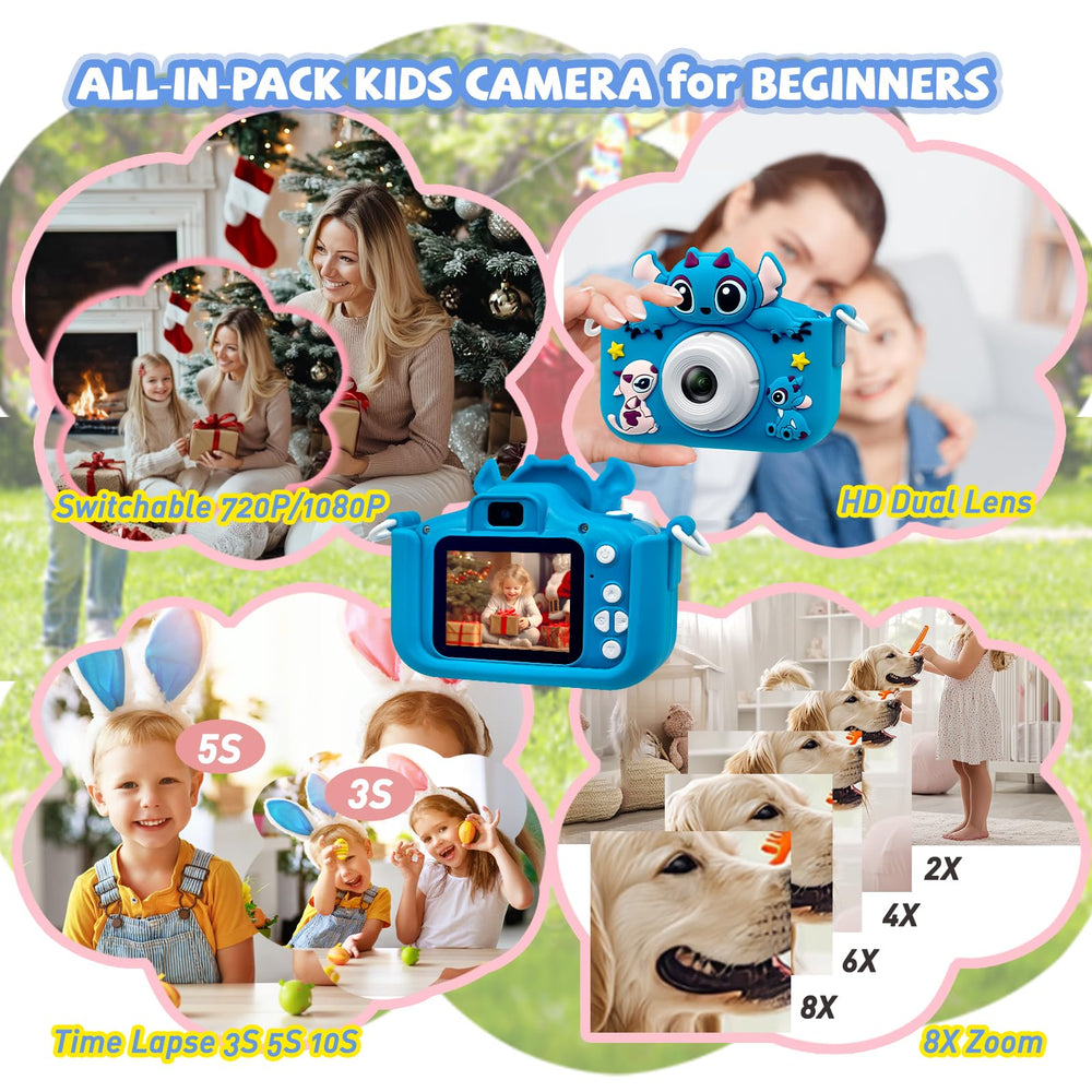 ESTFUN Kids Camera includes a 32GB card for storing countless photos.