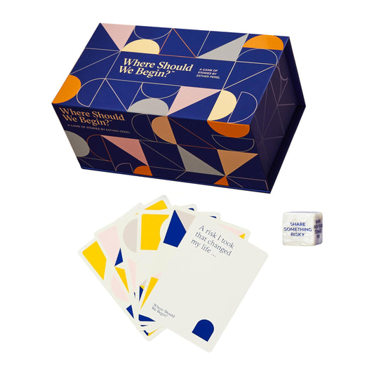ESTHER PEREL Where Should We Begin? card deck spread for intimate conversations.