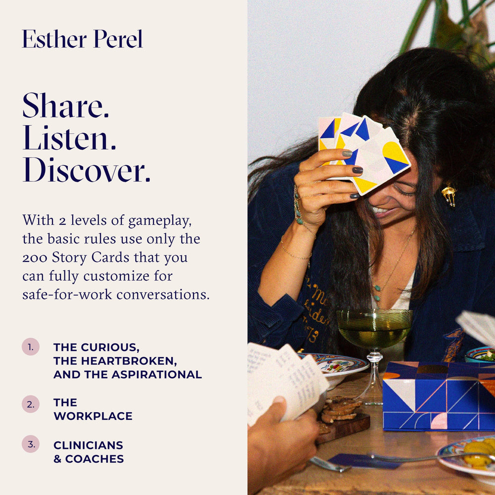 ESTHER PEREL Where Should We Begin? players share stories around the table.