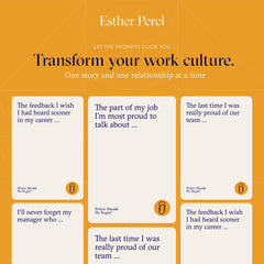 ESTHER PEREL Where Should We Begin? at Work prompts shown during a video call