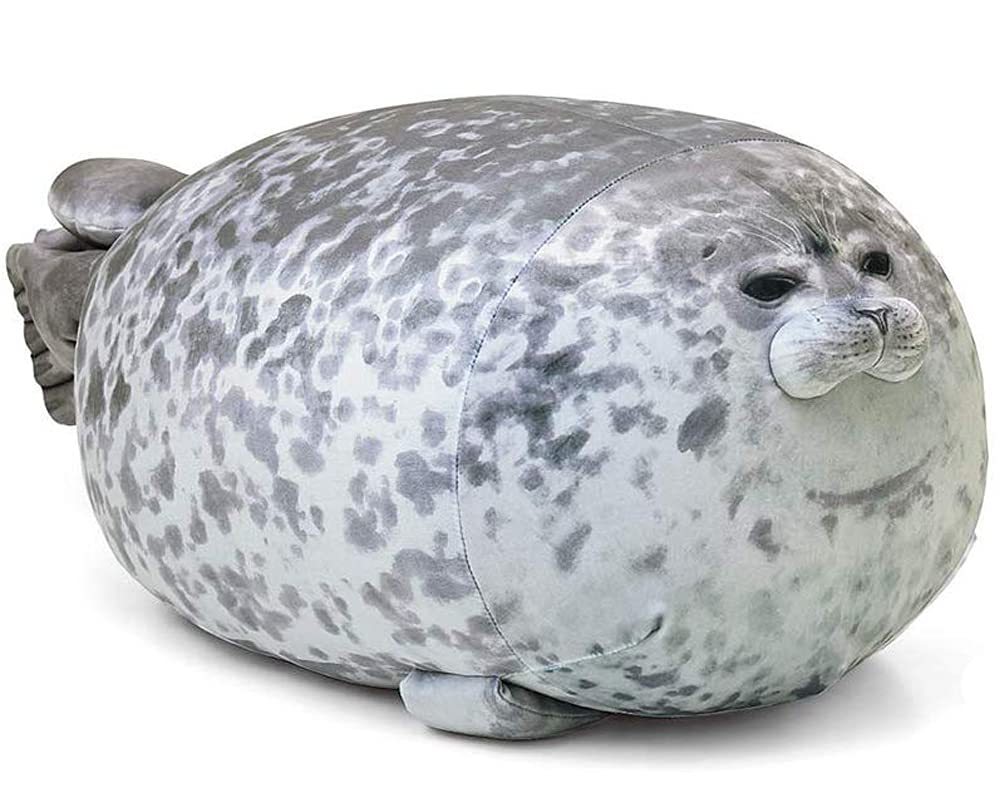 ETAOLINE Chubby Blob Seal Pillow front view shows ultra-soft plush for cozy lounging.