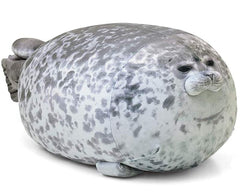 ETAOLINE Chubby Blob Seal Pillow front view shows ultra-soft plush for cozy lounging.