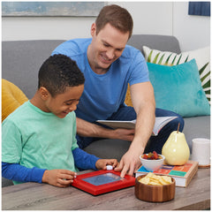 Etch A Sketch Classic Red iconic red frame boosts nostalgia and recognition.