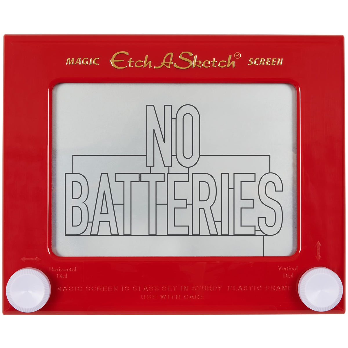 Etch A Sketch Classic Red magic screen for mess-free creative drawing.