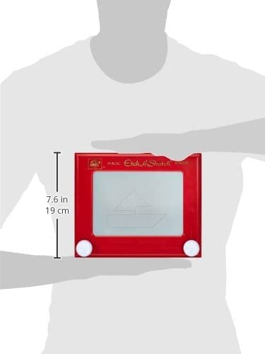 Etch A Sketch Classic Red right knob draws vertical lines for clean shapes.