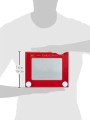Etch A Sketch Classic Red right knob draws vertical lines for clean shapes.