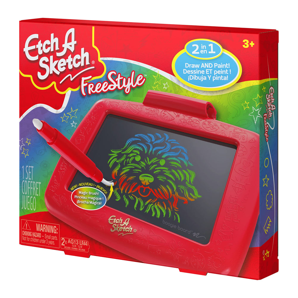 Etch A Sketch Freestyle includes batteries for immediate play
