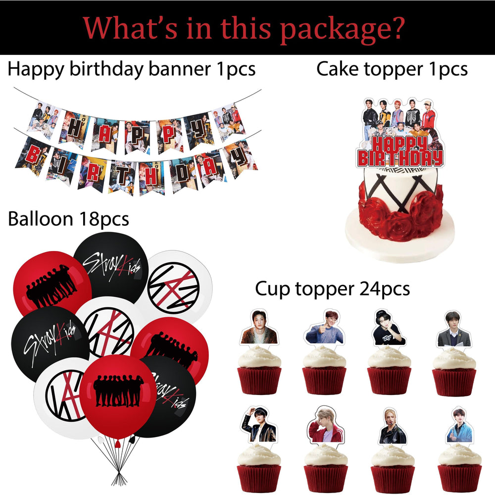 eTel Like Stray Kids 5 Star cake topper adds focal charm.