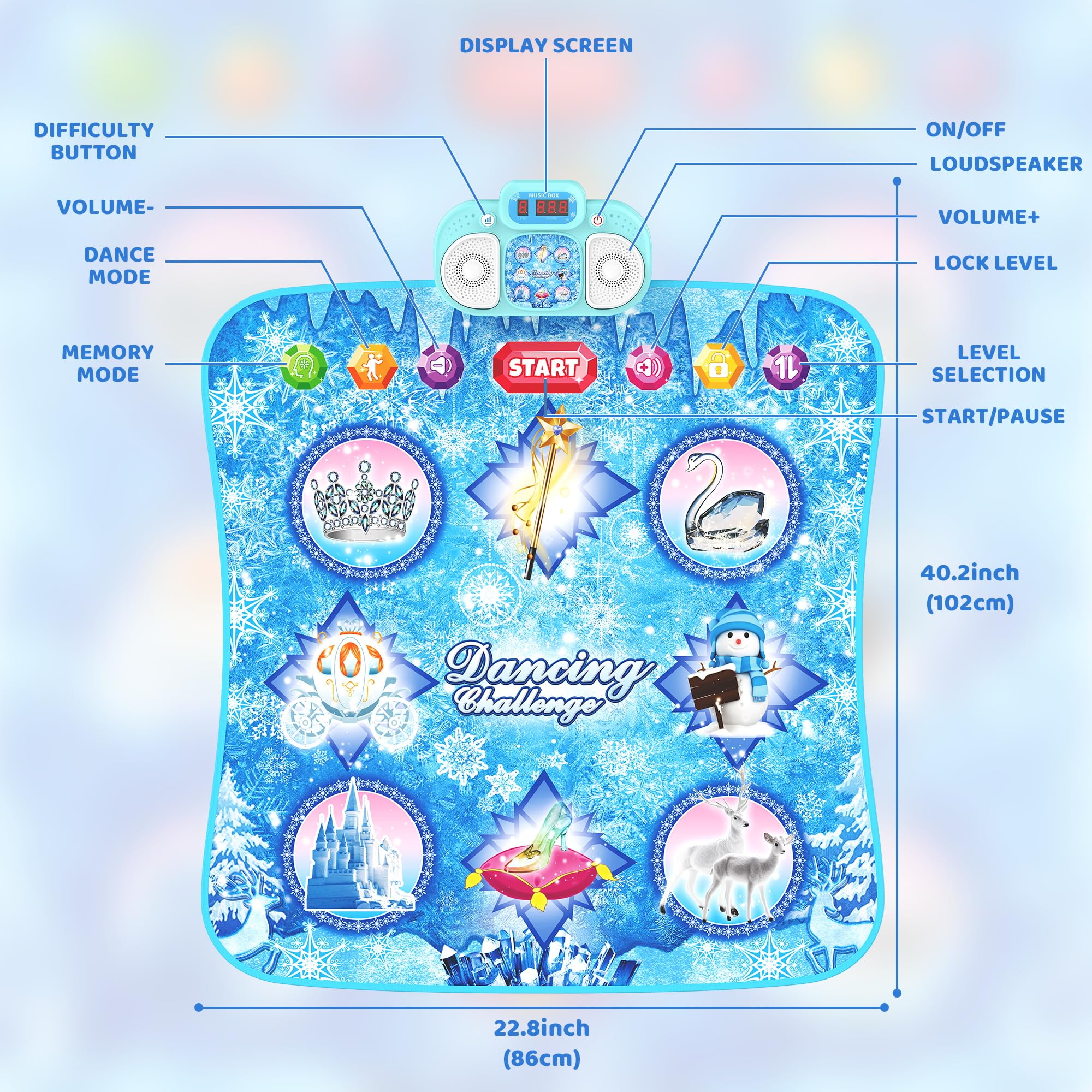 Eterfun dance mat glowing panel during music mode for immersive rhythm
