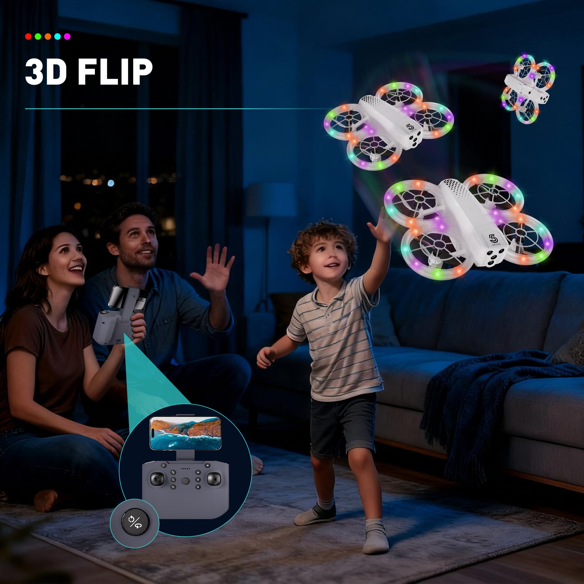 Eterfun mini drone altitude hold keeps shots steady in varying wind.