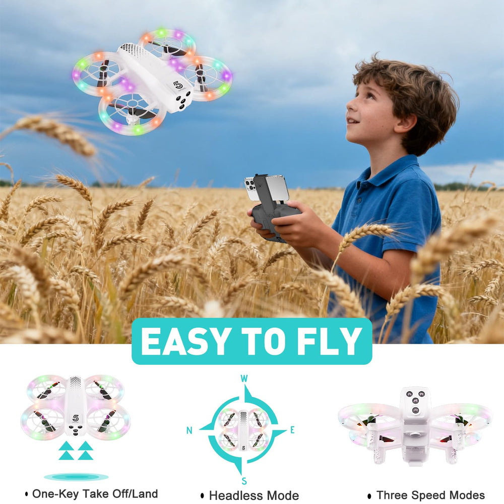 Eterfun mini drone dual batteries extend flight sessions.