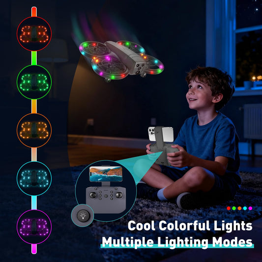 Eterfun mini drone with LED lights creates stunning night flights and impressive visuals