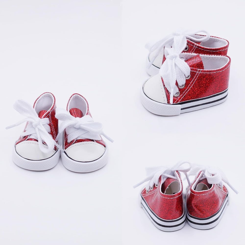 Etistta glitter canvas doll shoes in black pair well with many costumes