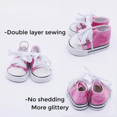 Etistta glitter canvas doll shoes in red brighten playtime and accessorize outfits