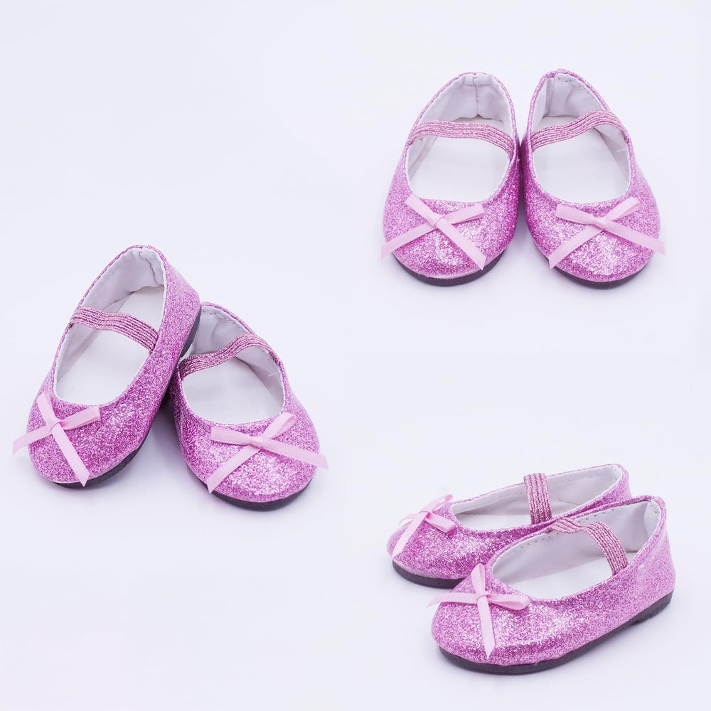 Etistta glitter doll shoes light golden for subtle sparkle on dolls