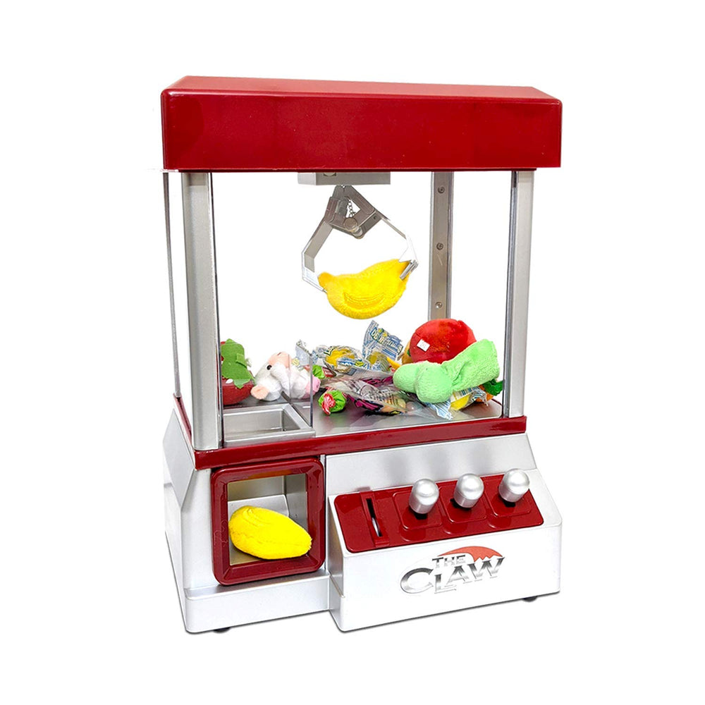 Etna Electronic Arcade Claw Machine front view with bright lights and prize chamber for home fun.