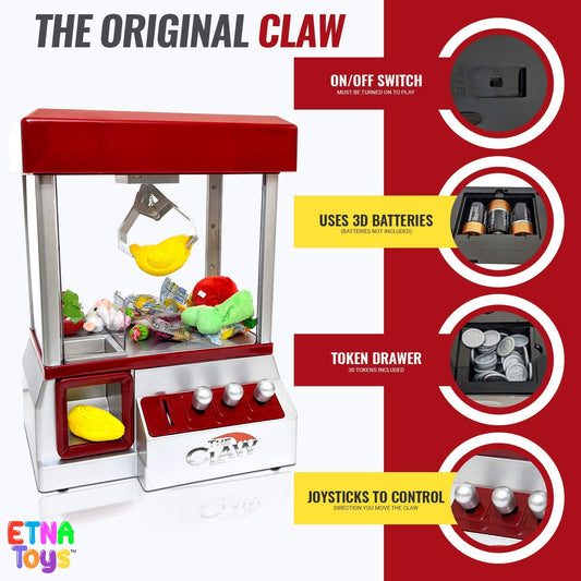 Etna Electronic Arcade Claw Machine side control panel showing precise levers for interactive play.