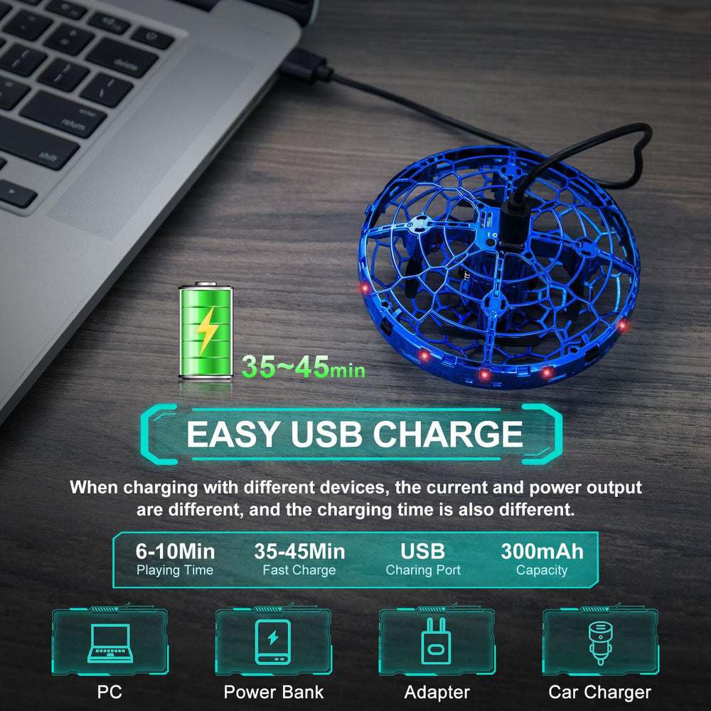 ETPlanet LED lights flash in rhythm as the drone flies