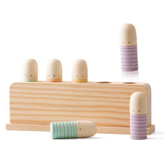 Etucdose pop-up toy multicolor puppets for color sorting and fine motor play