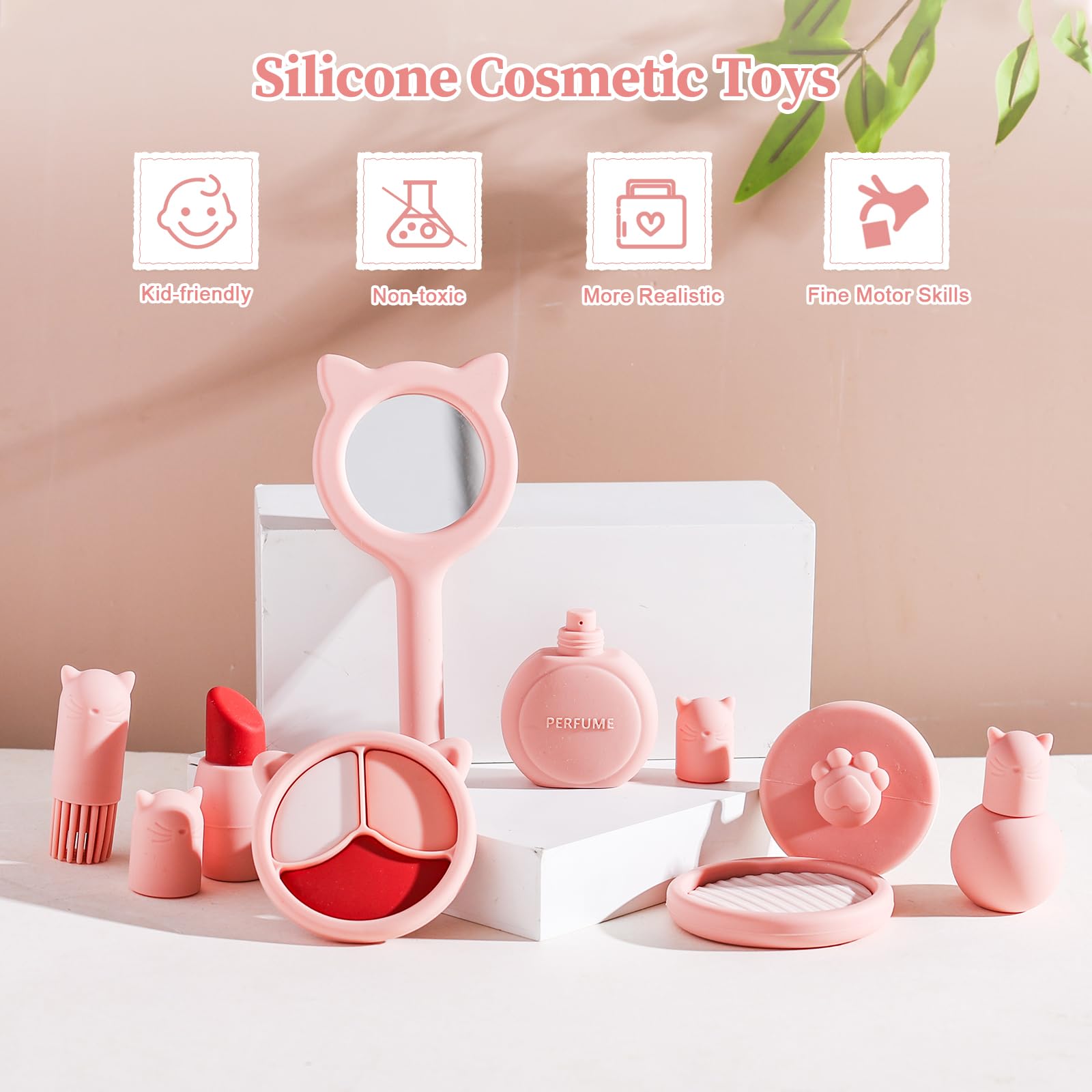 Etucdose lipstick toy for pretend makeup play and gentle teething.