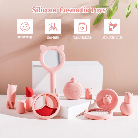 Etucdose lipstick toy for pretend makeup play and gentle teething.