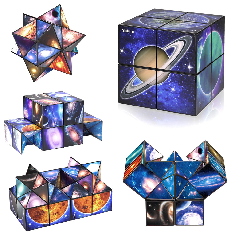 Euclidean Cube Star Cube Set with galaxy colors for focus and creative play.