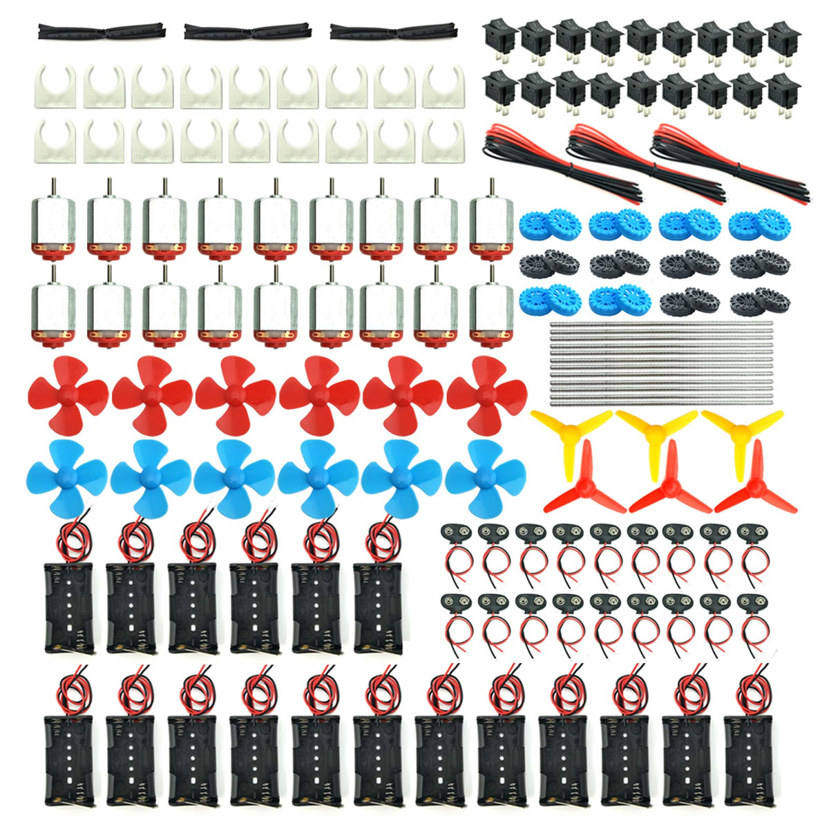 EUDAX 18-motor kit with red rear cover for hobby projects and quick builds.