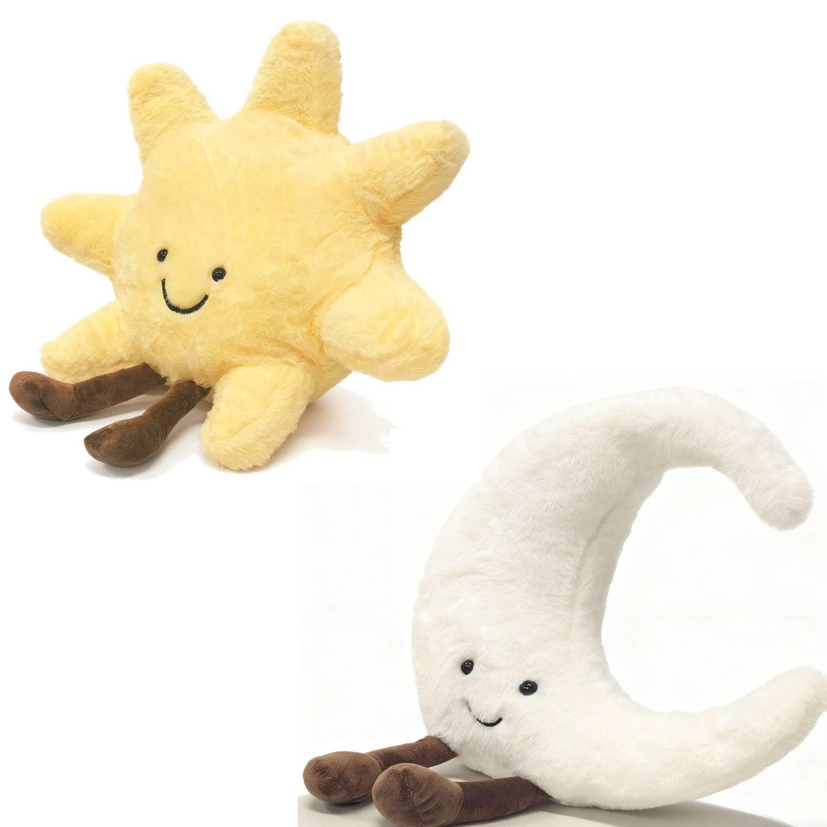 EUEGWYX Sun and Moon plush face close up for cozy play and smiles