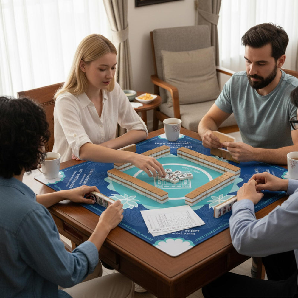 Eueiykw Mahjong Mat blue supports Mahjong and other games smoothly