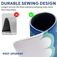 Eueiykw Mahjong Mat blue reinforced stitch edging resists fraying