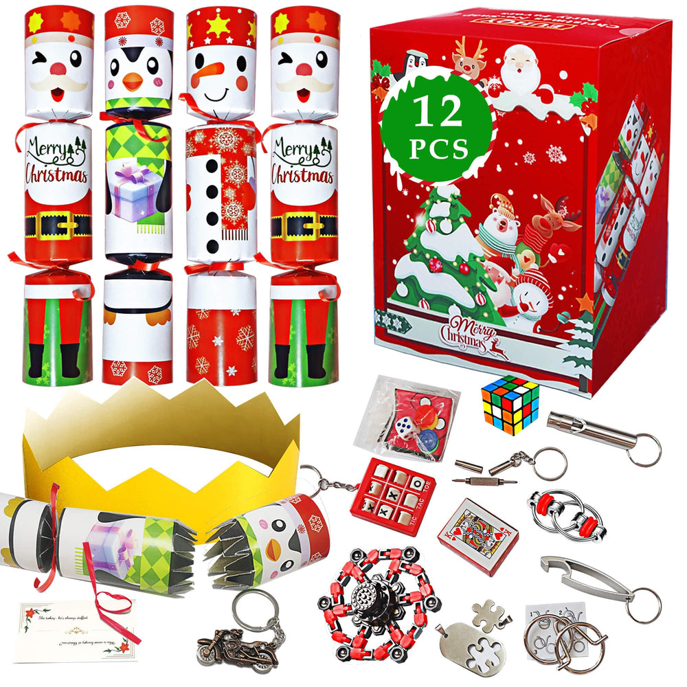 EUHQY snowman non-snap party favor with crown hat for festive decor and a surprise gift inside