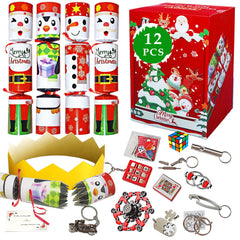 EUHQY snowman non-snap party favor with crown hat for festive decor and a surprise gift inside