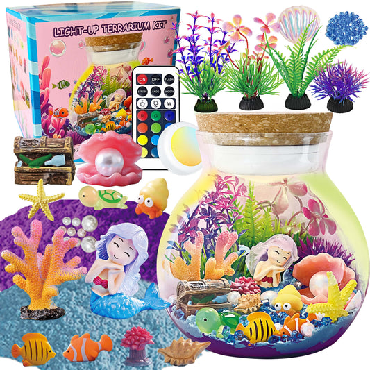 EUHQY Mermaid Terrarium Kit cover page inviting kids to start a creative nature-themed project