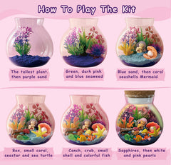 EUHQY Mermaid Terrarium Kit instruction page helps kids follow steps confidently