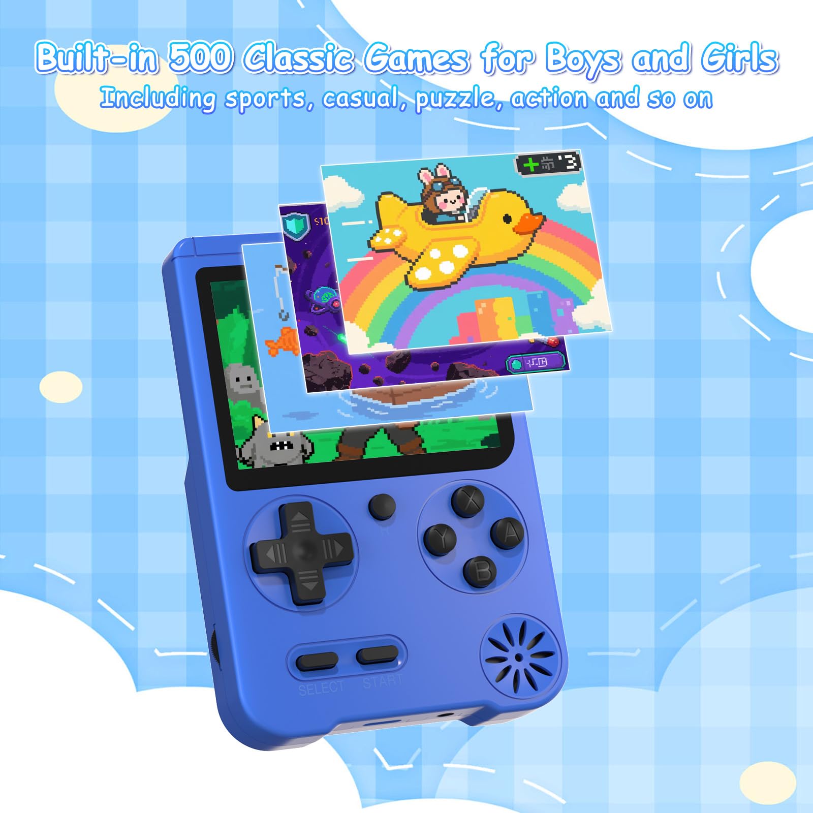Euiyi Retro Gaming Console with a 3.0-inch IPS screen for crisp visuals