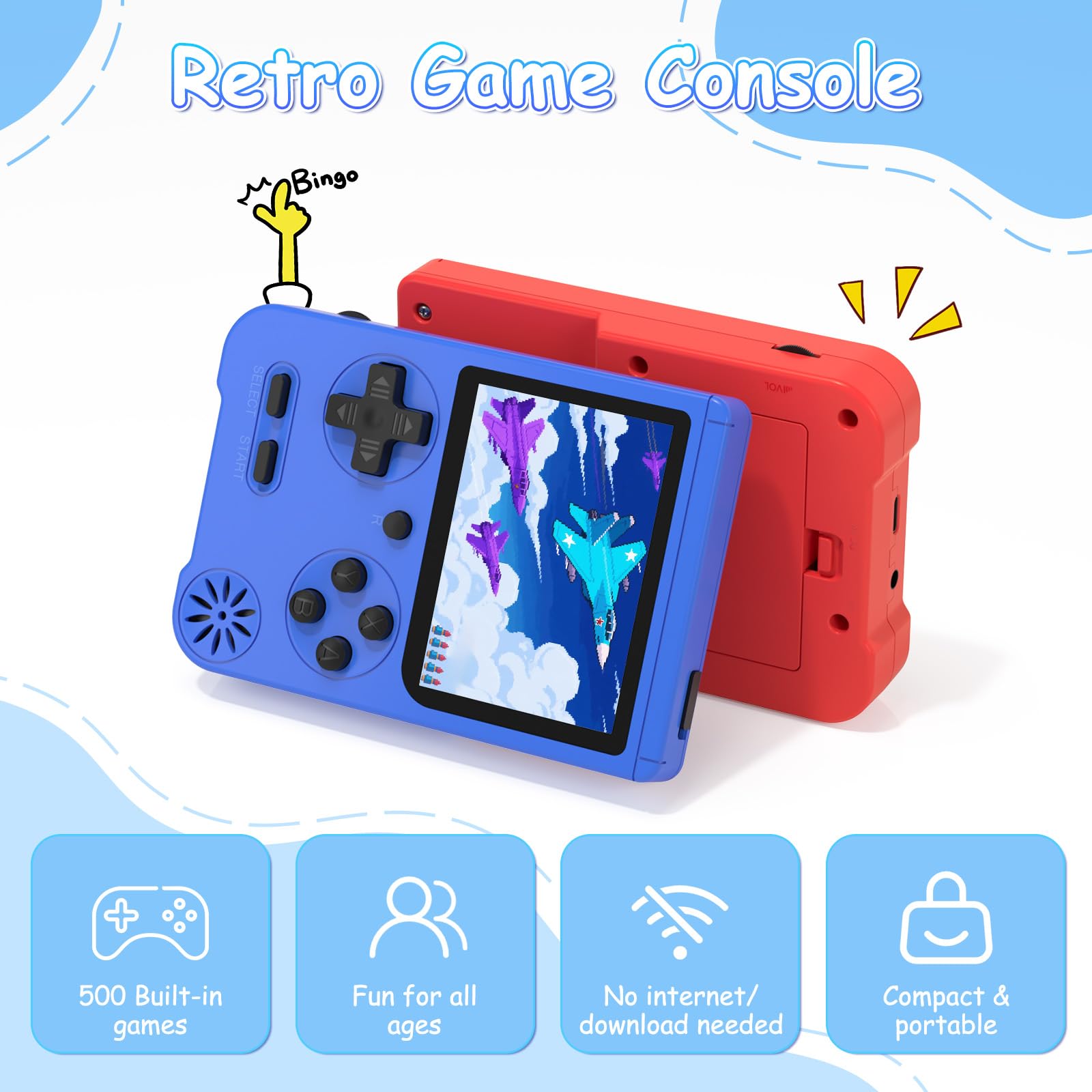 Euiyi Retro Gaming Console charging via USB-C for quick power ups