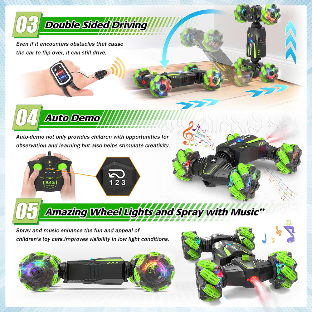 Eulogia gesture control with wrist controller enabling hands-free stunts.