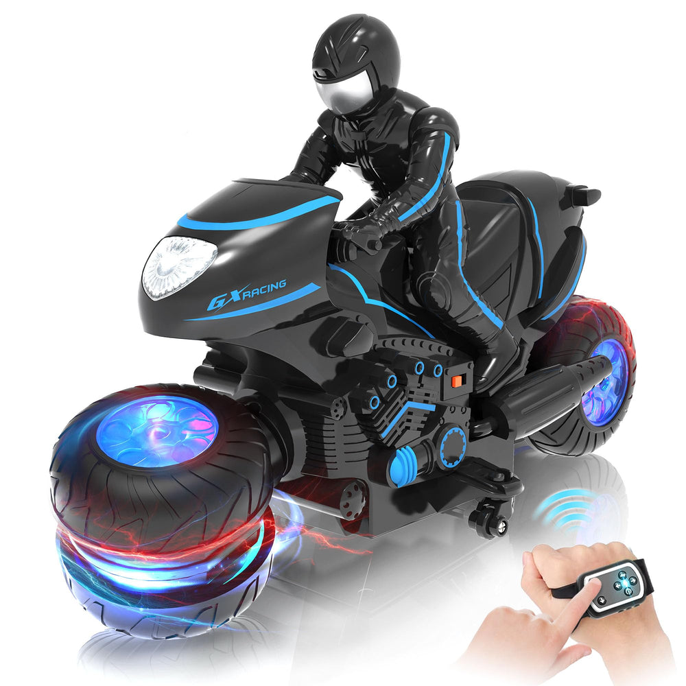 Eulogia remote control motorcycle with colorful wheel lights for exciting play