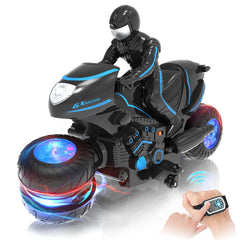 Eulogia remote control motorcycle with colorful wheel lights for exciting play
