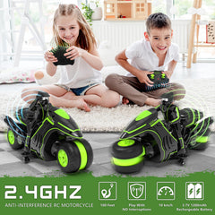 Eulogia RC motorcycle showing USB charging and a 1200mAh battery for longer play.