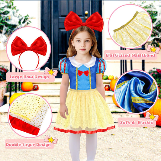EULRGAUS blue princess dress with headband, comfortable for hours of dress-up.