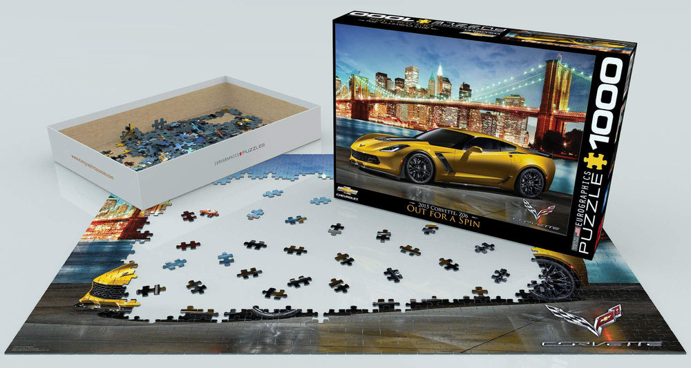 EuroGraphics Chevrolet Z06 puzzle box image highlights contents, convenient for gifting or storage.