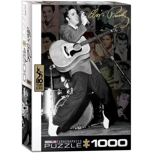 EuroGraphics Elvis Presley Live at the Olympia Theater puzzle cover featuring iconic scene for fans and collectors.