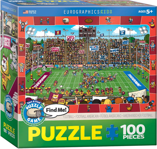 EuroGraphics Football Spot & Find puzzle box image promotes easy gifting and compact packaging.