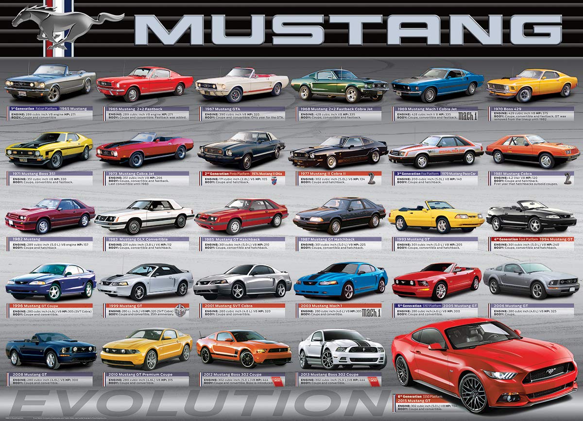 EuroGraphics Ford Mustang Evolution puzzle pieces interlock smoothly for easy assembly.