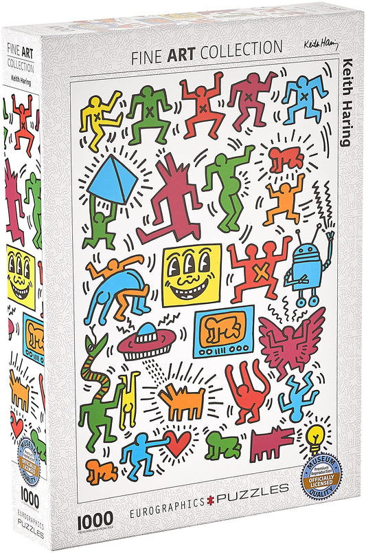 EuroGraphics Keith Haring 1000-piece puzzle box art, appealing to fans of bold street-inspired visuals.